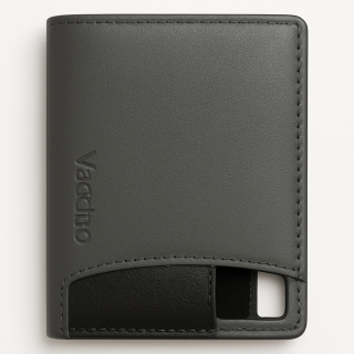 Vaccino Premium Leather Wallet for Men – Sleek Grey Bifold with Card Slot